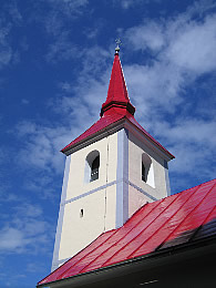 Višinska Sanacija in barvanje strehe zvonika ter fasade